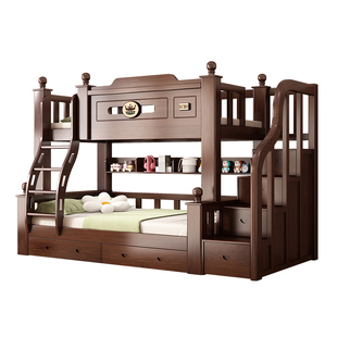 上下床双层床两层高低床双人床上下铺木床儿童床实木子母床组合床