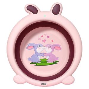 3个装婴儿折叠脸盆宝宝洗脸盆儿童洗屁股三件套卡通新生儿小盆子