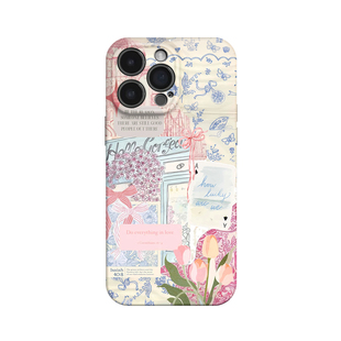 热爱~复古剪贴画报不撞壳适用iPhone16/15pro手机壳新款华为mate70小米14畅享70软iqooneo9苹果13荣耀200全包