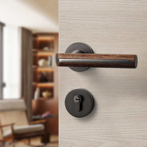 复古卧室门锁房间家用木门实木金色门把手室内磁吸静音中古房门锁