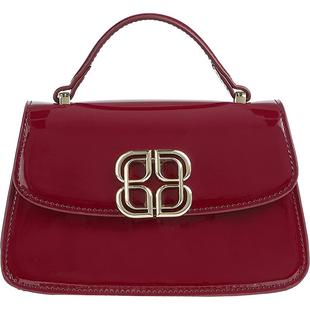 LK BENNETT酒红色肩包2025年新款时尚简约通勤金属装饰手提斜跨包