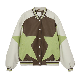 【99/件】EPTISON棒球服女2025秋季新款复古运动拼接宽松休闲外套