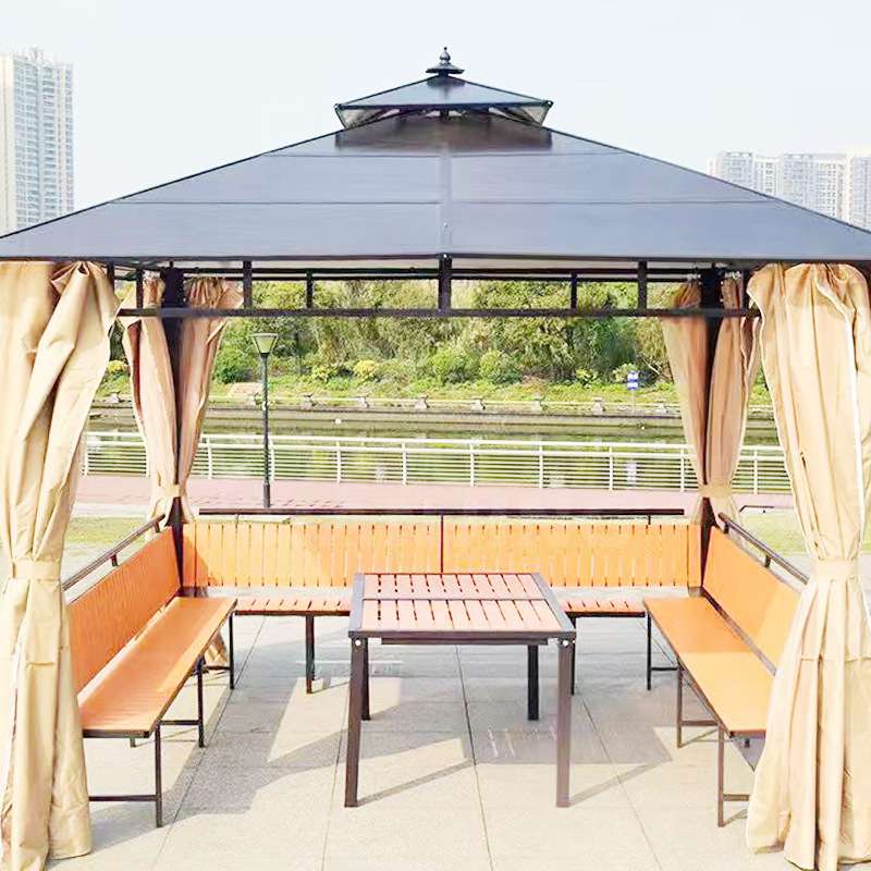四角遮阳棚PVC阳光板凉亭别墅庭院阳台简易四柱亭户外景观花园凉