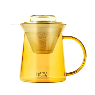 康宁咖啡杯耐热玻璃泡茶杯咖啡茶水分离过滤水杯办公室茶咖杯子