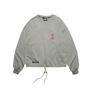 LNBR春季灰色圆领套头卫衣oversize宽松潮流百搭上衣运动套装大码