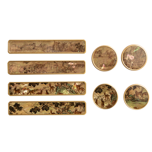 适意画境镇纸镇尺文艺复古黄铜压纸铜镇压纸多功能书法练字专用文房四宝用品桌面小摆件送礼高档套装