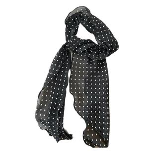 波点丝巾系脖发带绑发女高级感气质领巾秋季薄款护颈围巾长条编发