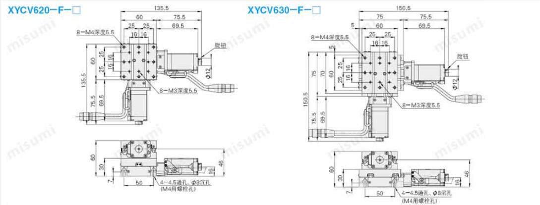 Фотонакопитель 米思米 高精度/自动xy轴/直线滚珠导轨型xycv 620/630型滑台