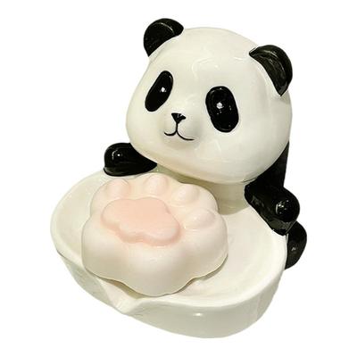 轻奢高档熊猫肥皂盒香皂置物架