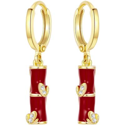 中国风红色新年耳环女