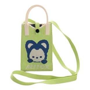 新款卡通手机包出门便捷手提针织包包手腕迷你斜挎包单肩手提包包