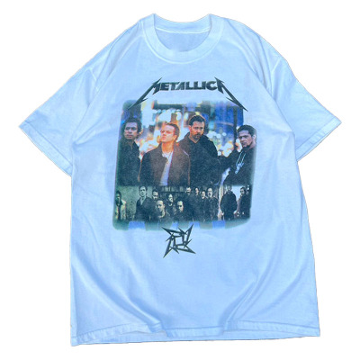 Metallica金属乐队拼贴摇滚短袖