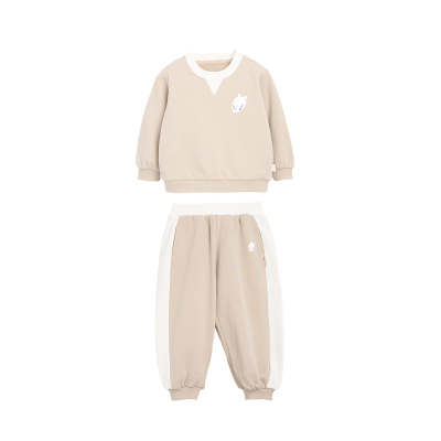 whitewheat刺绣卫衣束脚裤套装