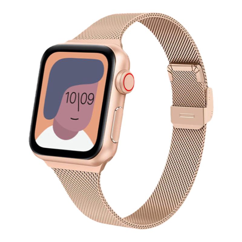 适用applewatch ultra/2苹果S9手表S8米兰小蛮腰表带网带iwatch SE/6/5/4替换带1/2/3代40mm运动38/42mm配件