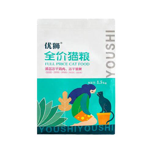 优狮双拼冻干猫粮成猫幼猫全阶段鸡肉蛋黄增肥发腮营养猫粮流浪猫