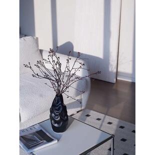 灯台花干树枝干花诧寂风玄关摆件不规则花瓶新中式瓶插花自然风新