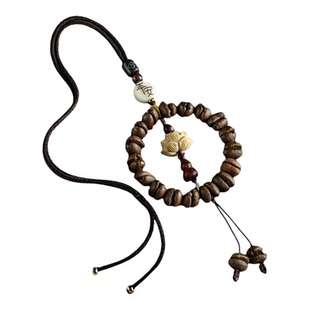 莲花汽车挂件创意咖啡豆车载挂饰葫芦后视镜吊坠高级感国风小礼物