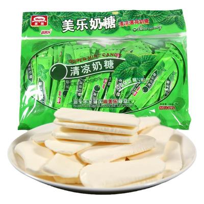 美乐清凉薄荷奶糖238g袋装童年休闲小零食怀旧90后奶片糖奶棒软糖