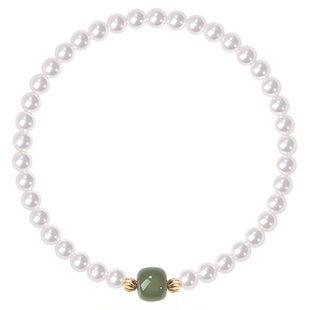 新中式天然和田玉水晶手链女轻奢小众精致极细珍珠手串闺蜜手饰品