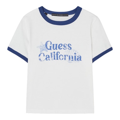 韩国代购2026春夏GUESS男女通用纯棉透气T恤休闲圆领短袖MQ2K7436