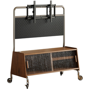 莱舍 全实木可移动电视机支架客厅餐厅碳素钢电视机支架落地式