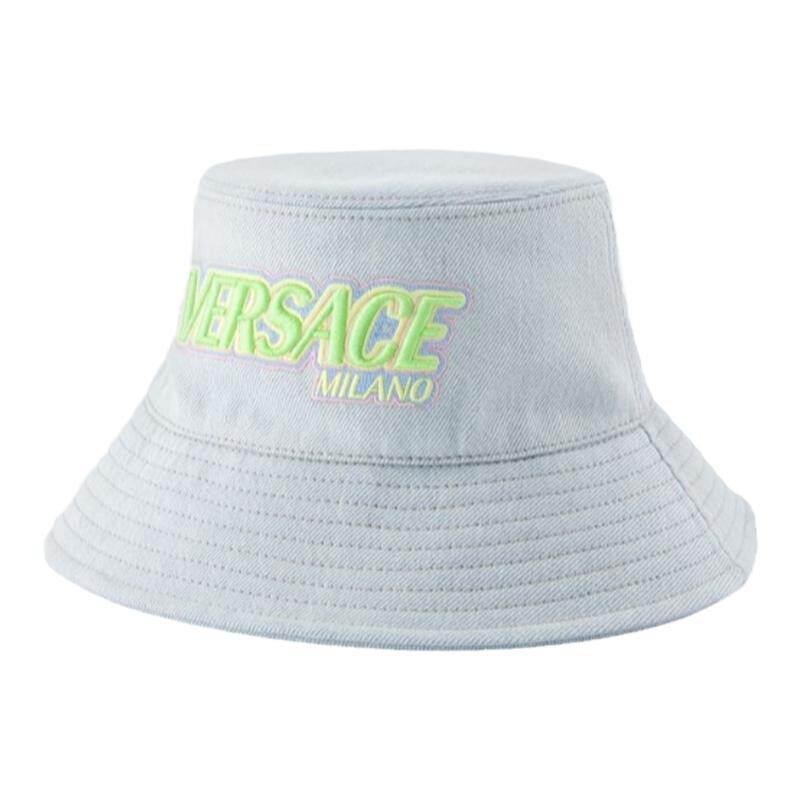 范思哲 Versace Embroide Logo蓝色牛仔水桶帽