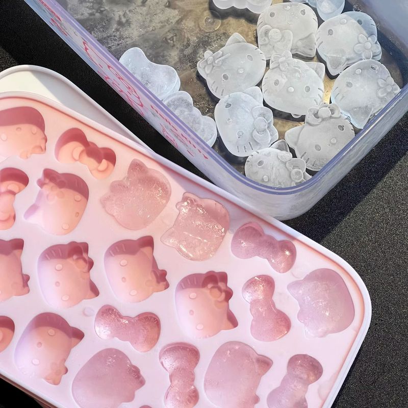 hellokitty冰块模具家用食品级冰格密封带盖迷你硅胶自制冰神器