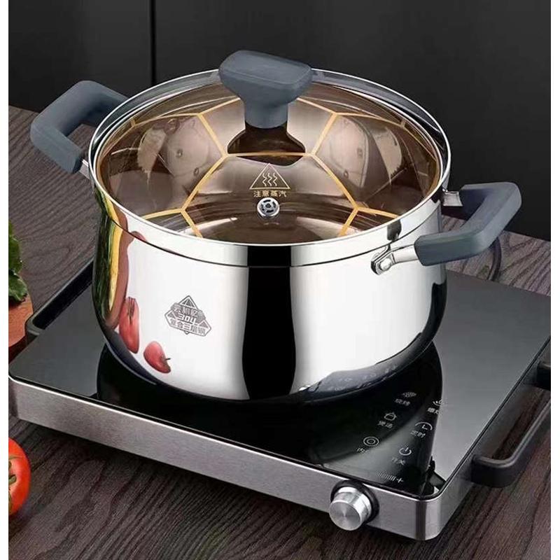 海发尝相忆新款三层钢蒸汤锅304不锈钢汤锅蒸锅一体成型加厚汤锅