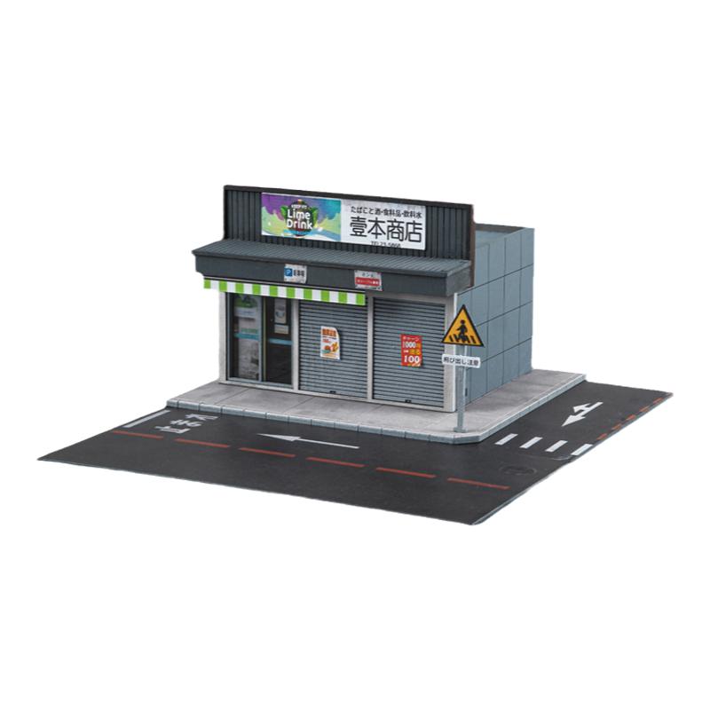 街头商店微缩拼插场景模型