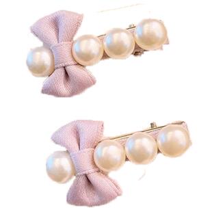 韩版儿童发饰女童公主蝴蝶结珍珠发夹小女孩时尚洋气头饰发卡边夹