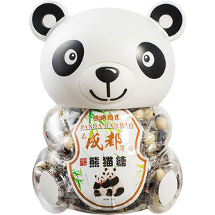松鼠窝熊猫爆爆熊猫糖328g麦丽素巧克力糖果零食创意存钱罐四川礼