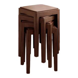 凳子家用可叠放实木凳子结实耐用轻奢高级感梳妆凳餐厅备用凳子