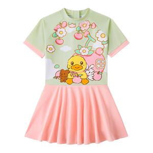 B.Duck小黄鸭女童泳衣连体裙