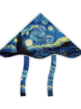 梵高名画油画星空田野星月夜风筝