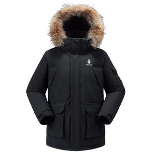 企鹅驭雪羽绒服女2026秋冬加厚保暖貉子毛领户外三防工装派克服男