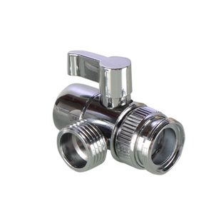 厨房龙头分流转换器洗脸盆一进二出花洒分水阀4分洗衣机分水器