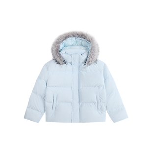 ATRY可拆卸毛领连帽羽绒服男款秋冬季新款保暖白鸭绒情侣装外套女