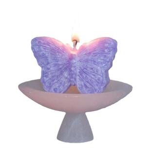 香薰蜡烛室内持久留香小众高级紫色蝴蝶香氛摆件冰花蜡生日礼物