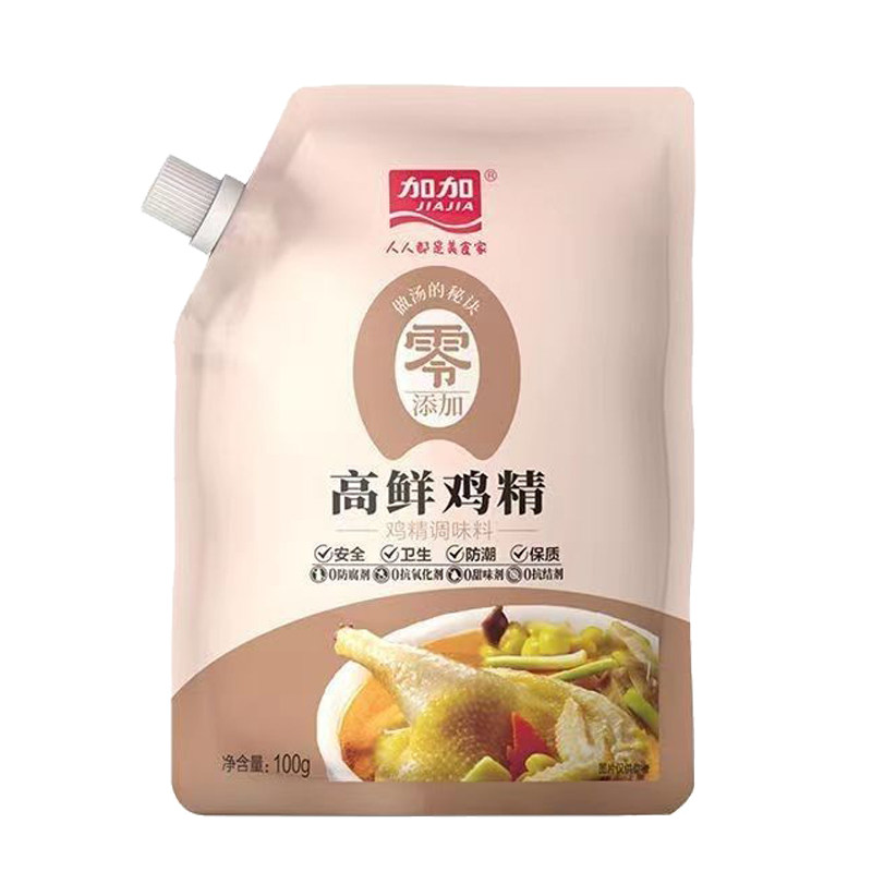 加加高鲜鸡精100g带嘴装家用提鲜调味品料家庭炒菜整箱批发