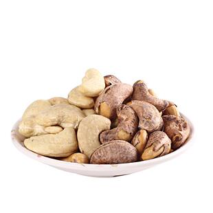 腰果原味生和炭烧熟盐焗带皮500g坚果零食炒货腰果仁