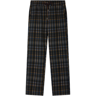 BM英伦复古格子裤子男休闲裤2025新款男士直筒裤宽松潮流秋季穿搭