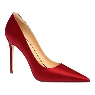 HolyRose【佳缘】秀禾服婚鞋红色缎面高跟新娘鞋订婚单鞋平时可穿