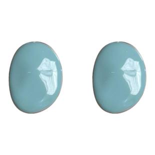 《瓦尔登湖》法式简约复古蓝耳环女小众高级薄荷曼波耳饰耳钉耳坠