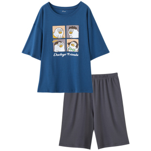 顶瓜瓜小刘鸭联名纯棉睡裙顶呱呱新款短袖连衣裙女士家居裙卡通