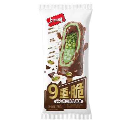 五丰上口爱9重脆开心果味冰淇淋
