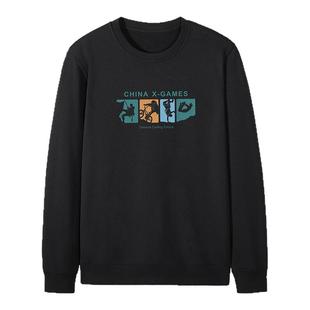 拓路者秋季运动印花圆领显瘦卫衣休闲潮流男装运动百搭套头上衣