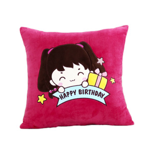 卡通抱枕靠垫汽车办公室床头正方形腰枕客厅沙发靠背抱枕套不含芯