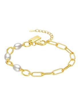 周六福S925银黄金色手链女福牌手串手饰百搭时尚送女友圣诞礼物