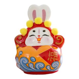 老北京兔儿爷吉祥物特色礼物工艺品公司奖品手工制作出国送礼陶瓷