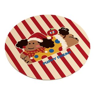 小狗麦琪结婚红色喜庆皮革餐垫吸水速干防烫免洗杯垫咖啡垫桌面垫